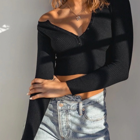 Princess Polly Unwritten Love Top Black - Size 4 - Picture 2 of 8